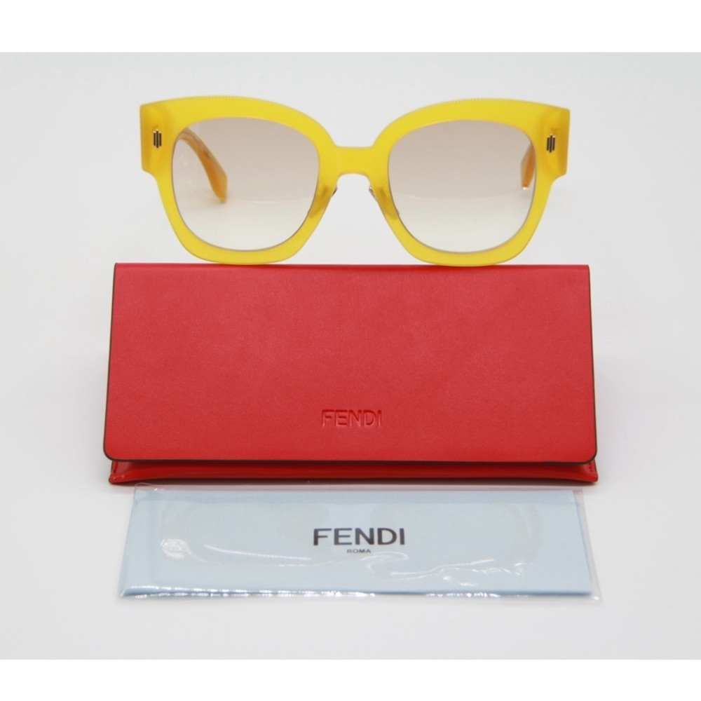 NEW FENDI FF0458/G/S 40G YELLOW SUNGLASSES FENDI FF 0458/G/S - Picture 3 of 12